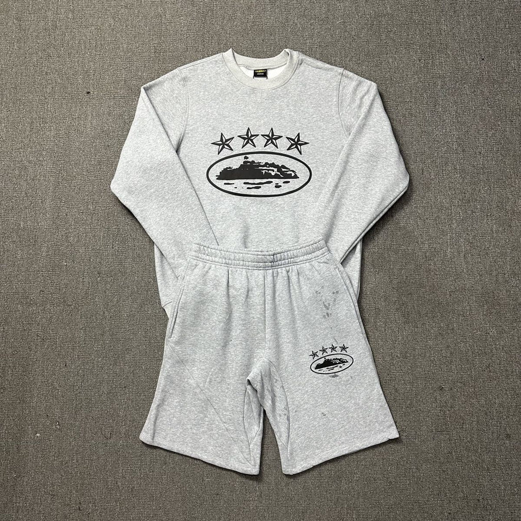 Corteiz (CRTZ) 4Star Globe Sweatshirt & Shorts Set