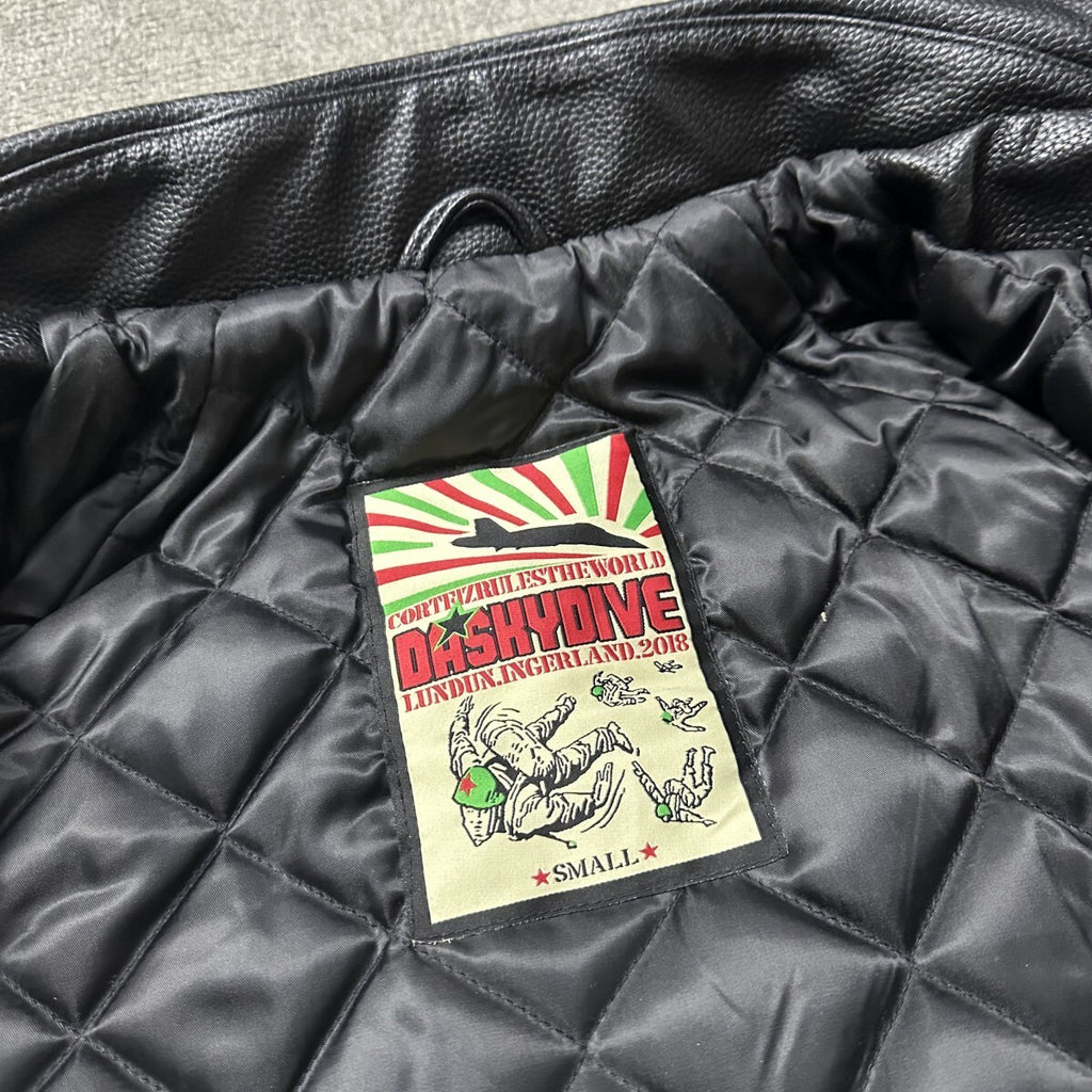 Corteiz Da Skydive Leather Jacket – Premium Leather Bomber