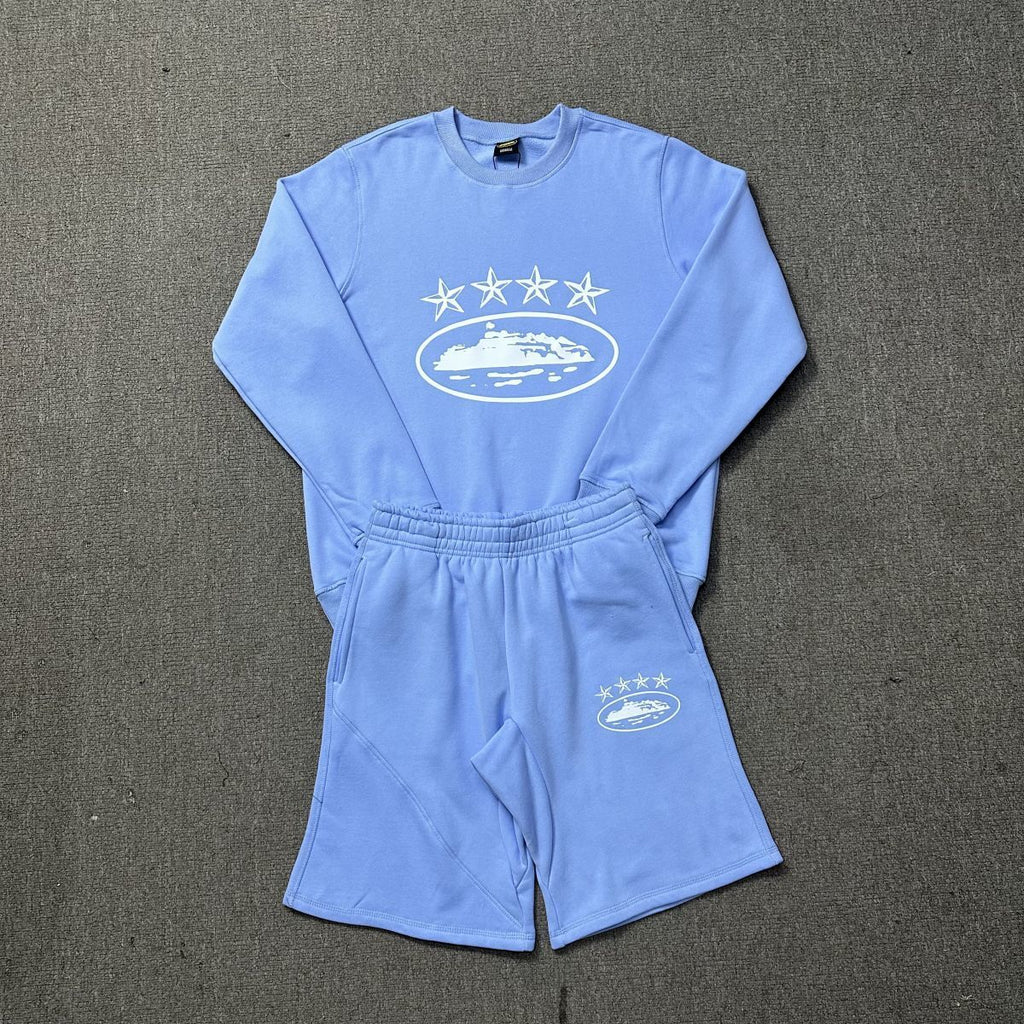 Corteiz (CRTZ) 4Star Globe Sweatshirt & Shorts Set