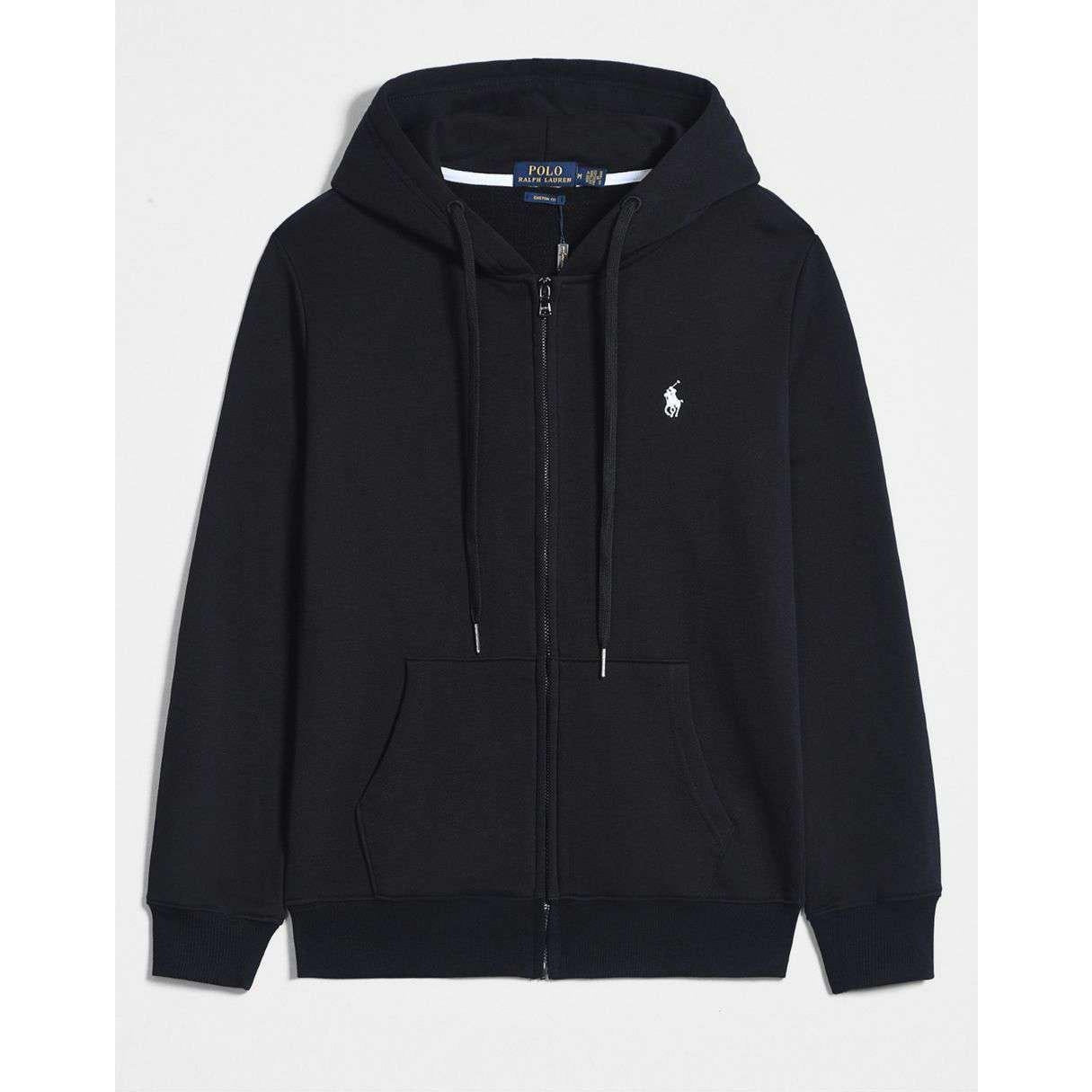 Polo Ralph Lauren Classic Full-Zip Hoodie – Black with White Pony