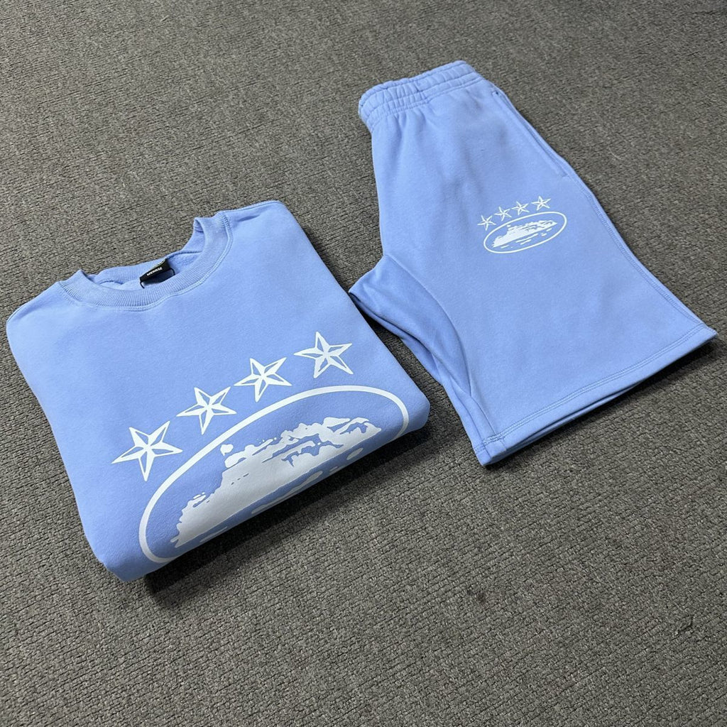 Corteiz (CRTZ) 4Star Globe Sweatshirt & Shorts Set