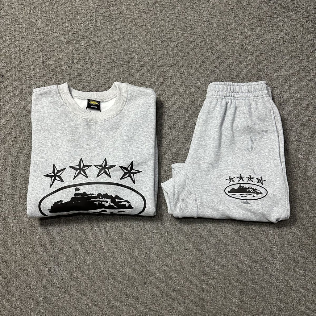 Corteiz (CRTZ) 4Star Globe Sweatshirt & Shorts Set