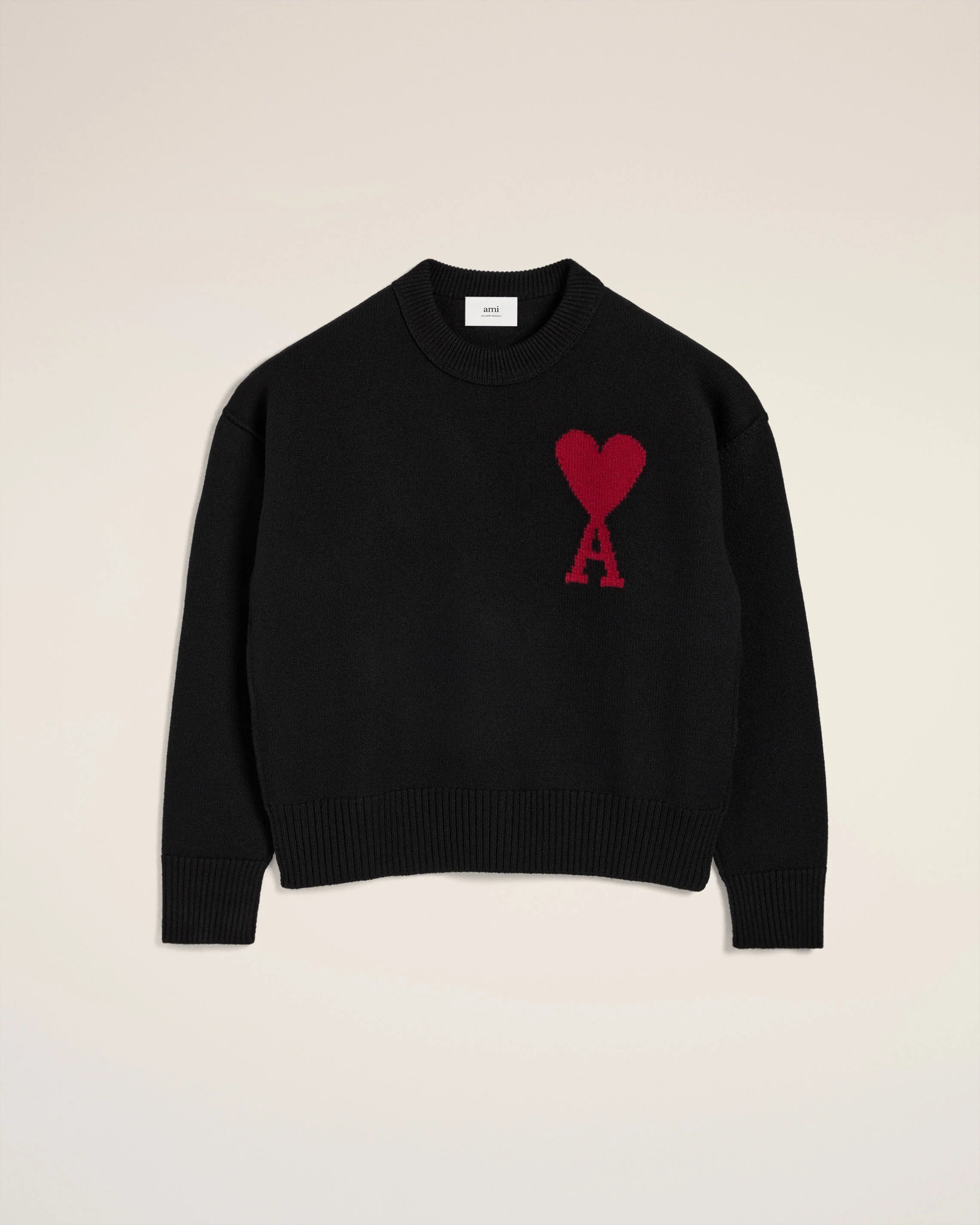 Black Wool Ami de Coeur Sweater