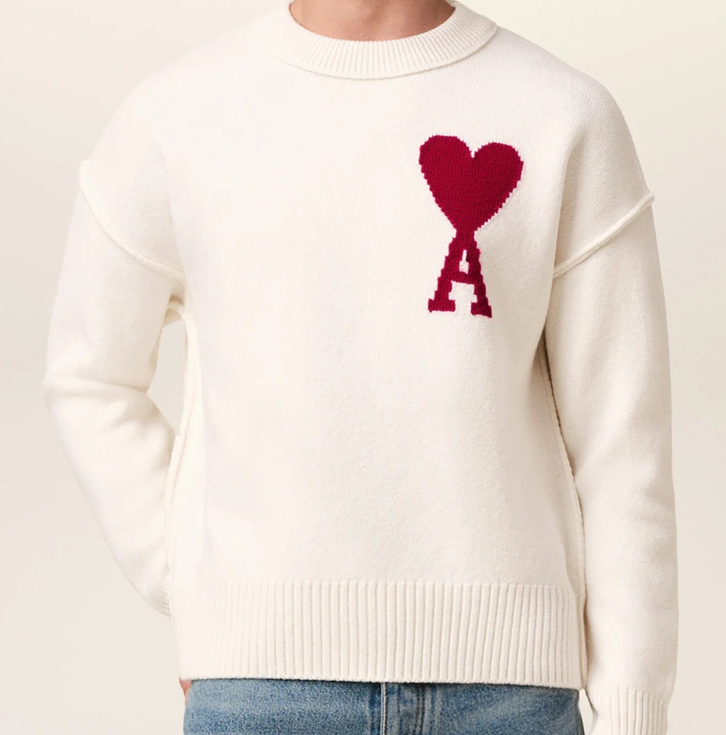 White Wool Ami de Coeur Sweater