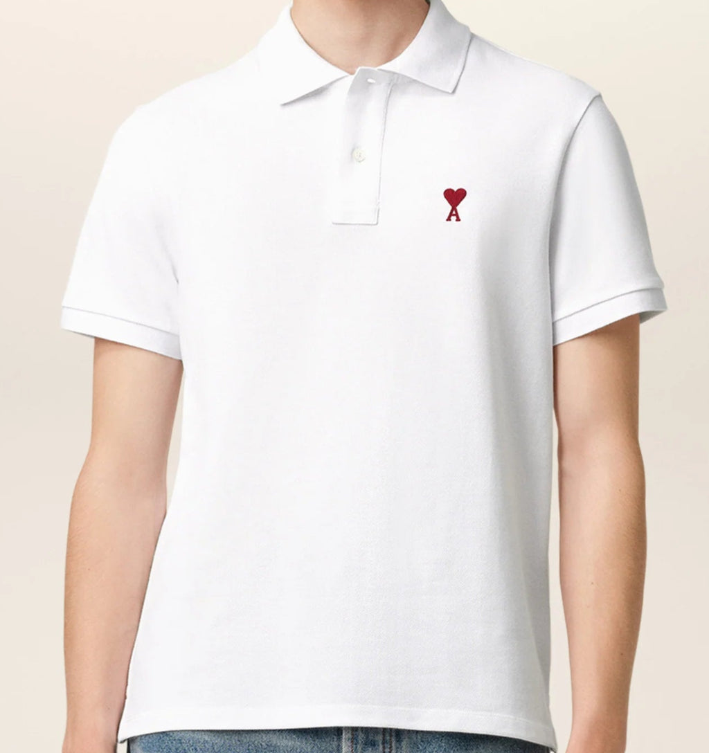 White Cotton Ami de Coeur Polo Shirt