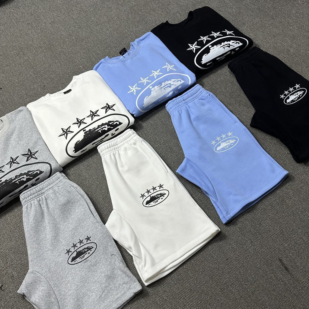 Corteiz (CRTZ) 4Star Globe Sweatshirt & Shorts Set