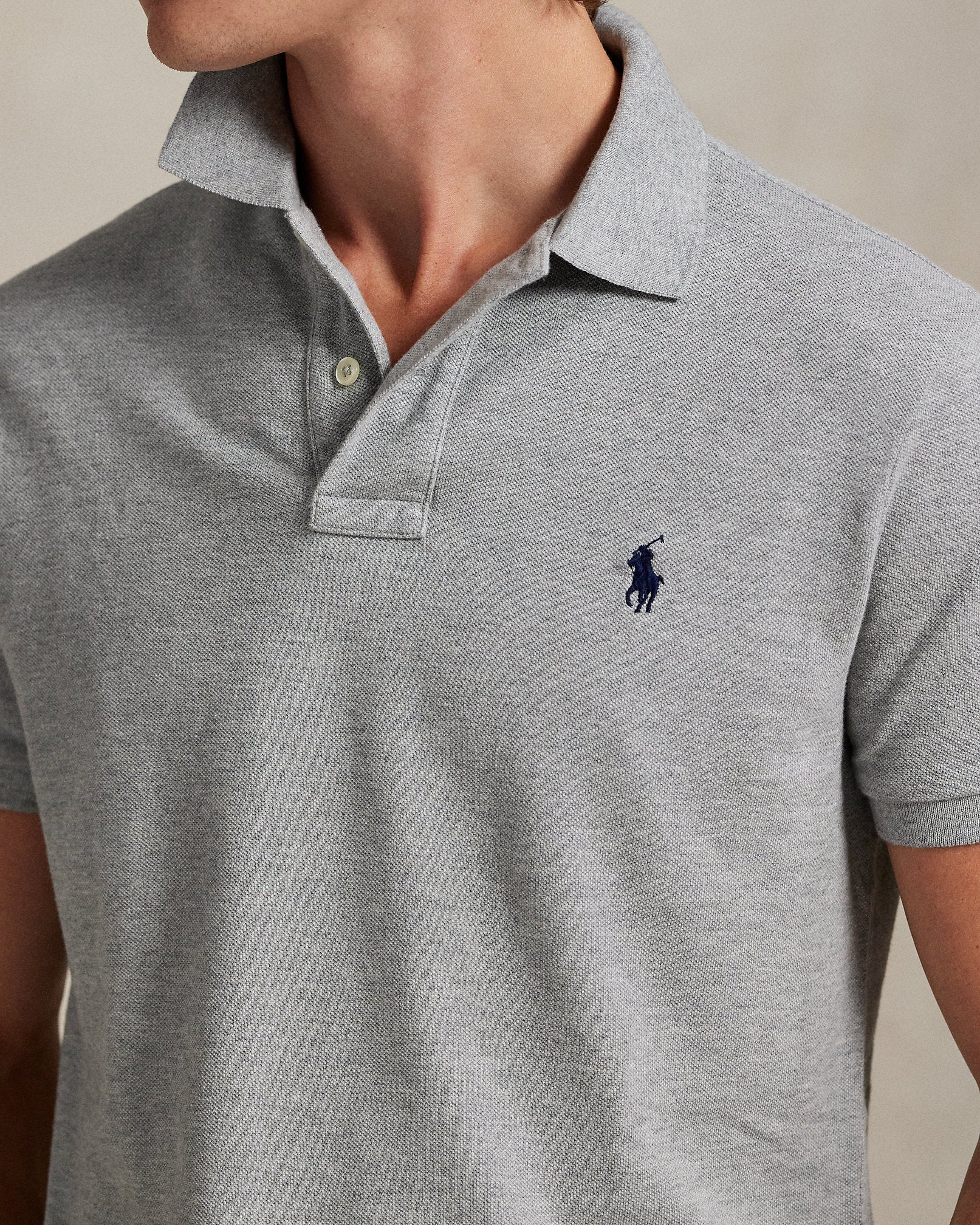 The Iconic Mesh Polo Shirt (Grey/Navy)