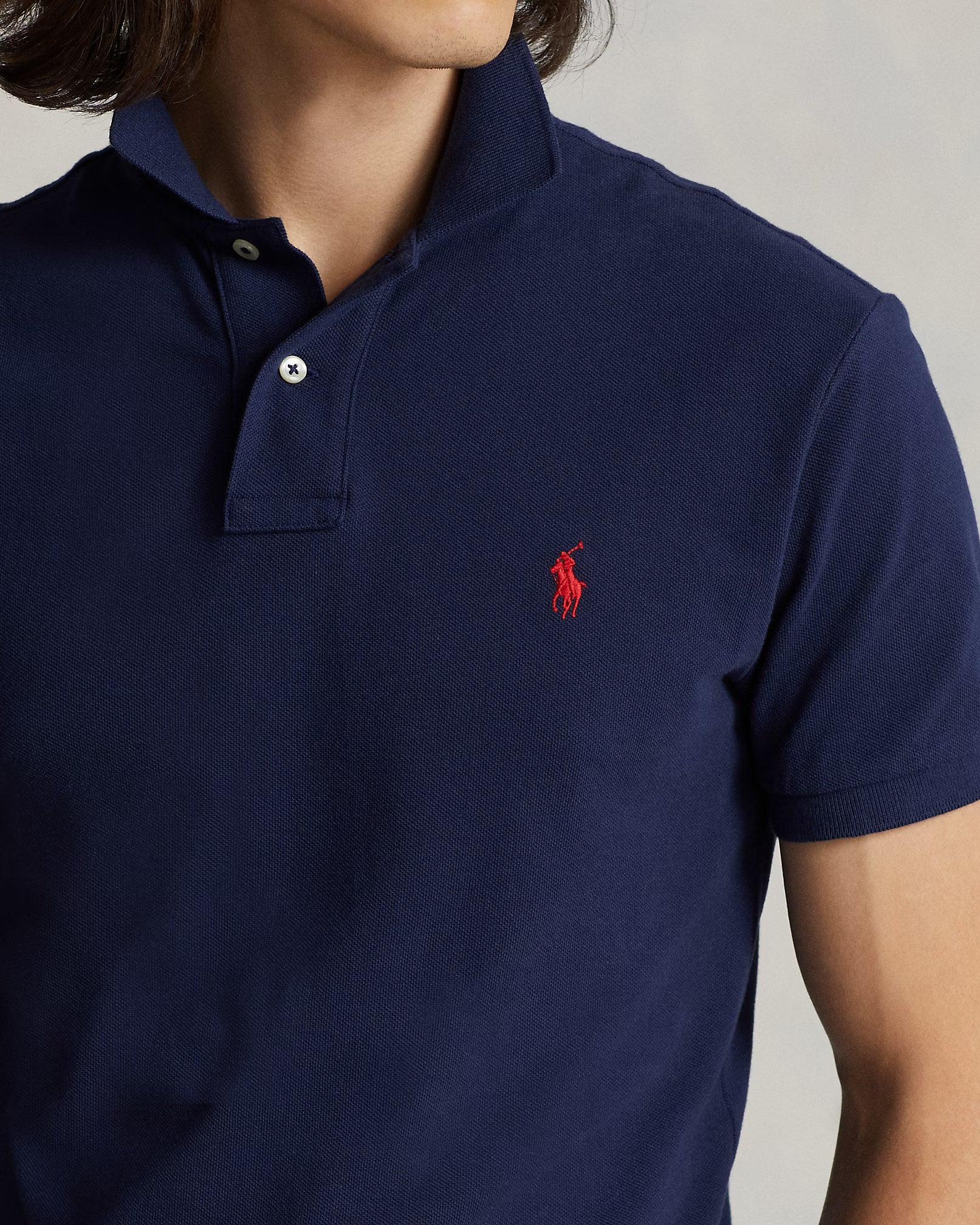 The Iconic Mesh Polo Shirt (Blue/Red)